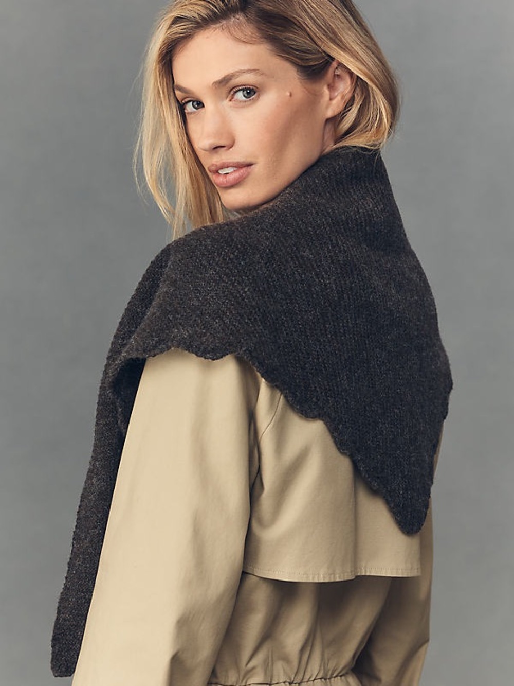 Anthropologie Scalloped Triangle Scarf